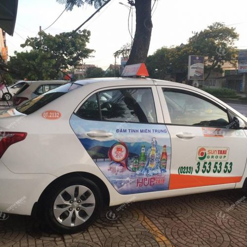 Quảng cáo trên Sun taxi tại Quảng Trị – Bia Huda