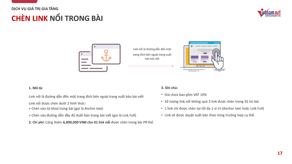 Báo giá quảng cáo Vietnamnet