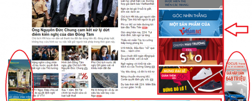 Quảng cáo trên Vietnamnet