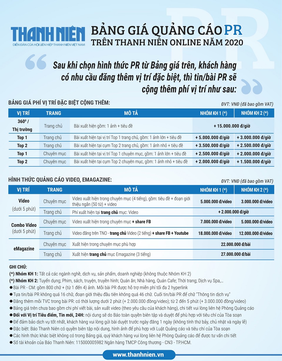 bảng giá quảng cáo báo thanh niên 3 bảng giá quảng cáo báo thanh niên