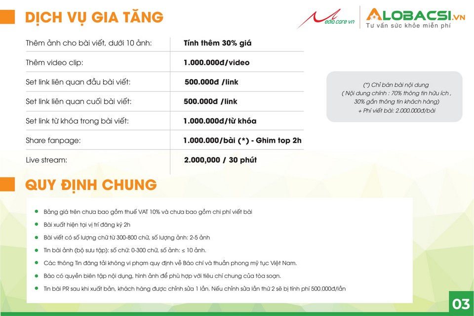 báo giá quảng cáo alobacsi