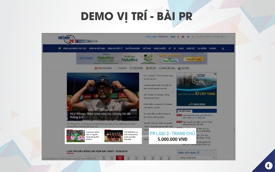 báo giá quảng cáo trên báo thethao247