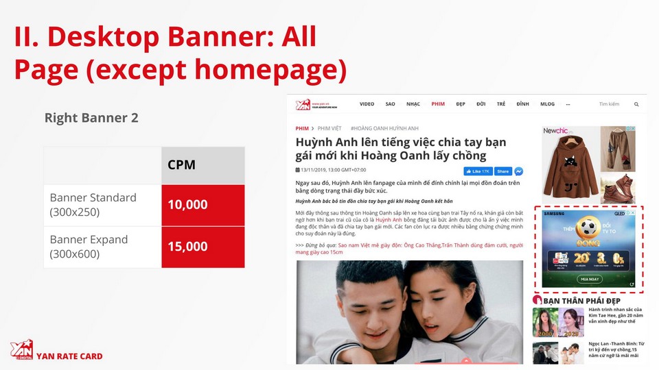 báo giá quảng cáo trên yan.vn