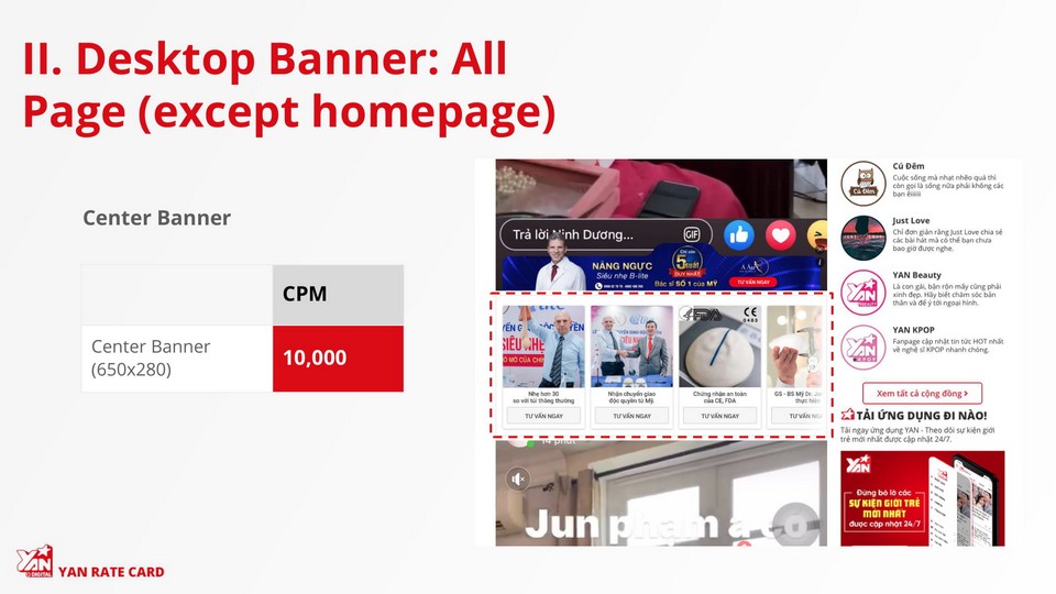 báo giá quảng cáo trên yan.vn