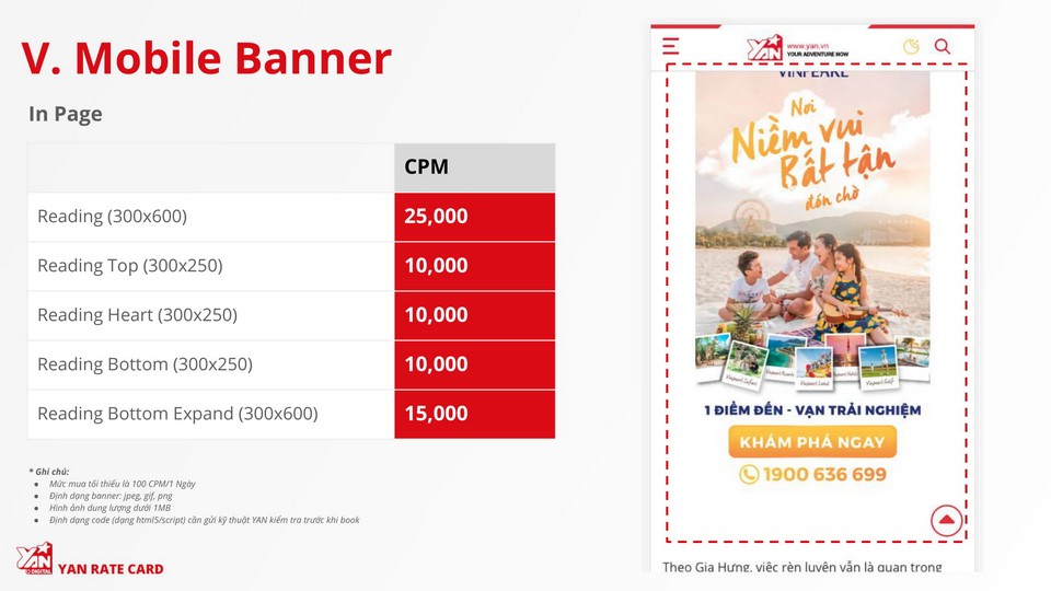 báo giá quảng cáo trên yan.vn