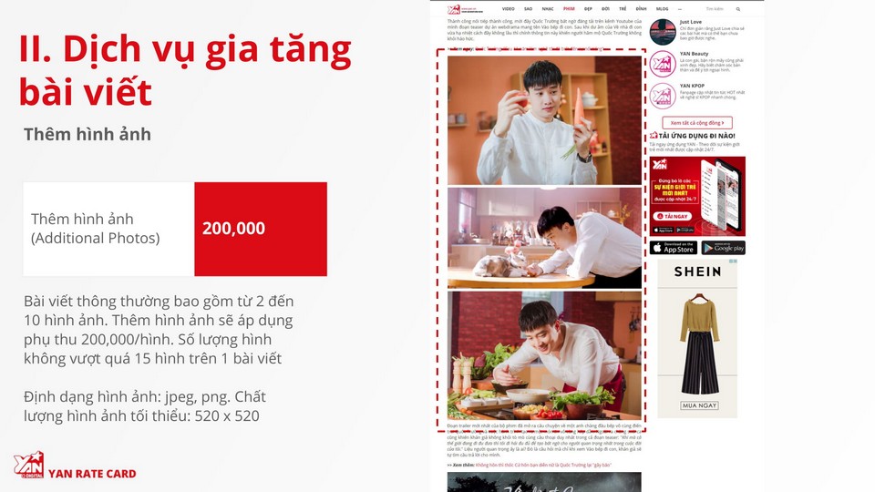 báo giá quảng cáo trên yan.vn