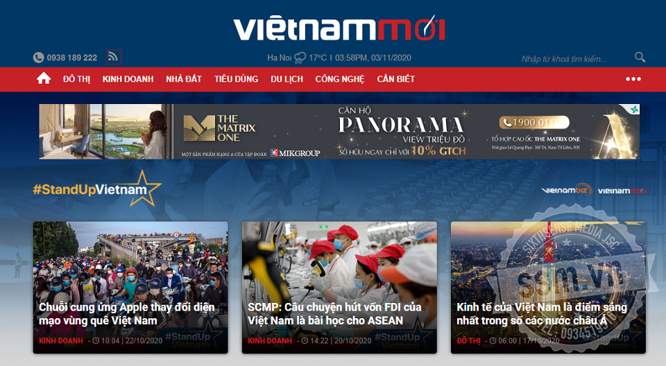 Quảng cáo trên Vietnammoi.vn