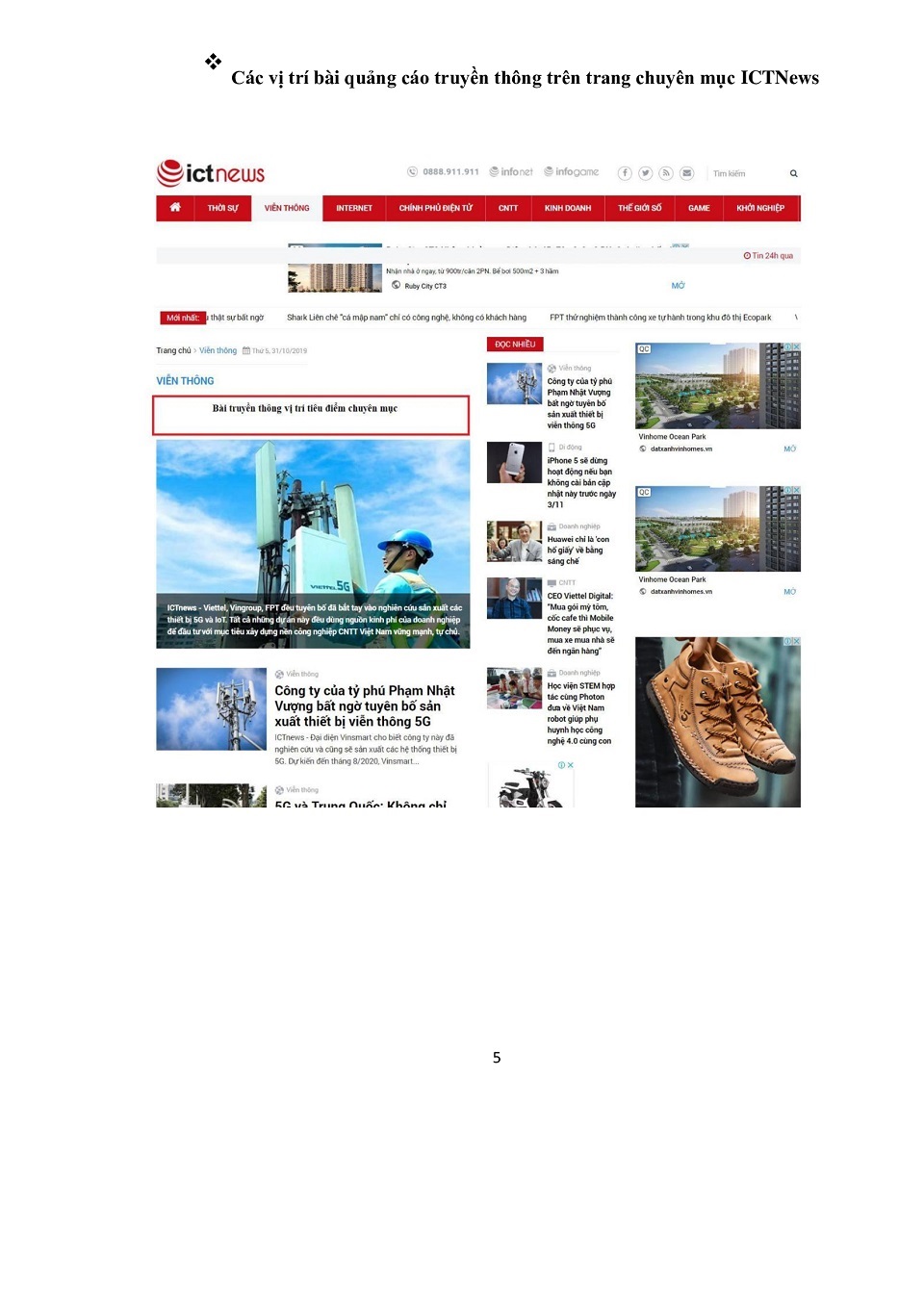Báo giá quảng cáo ICTNews