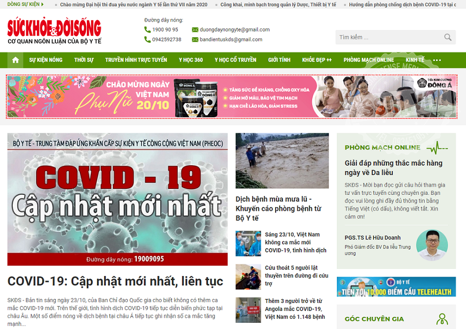 Quảng cáo trên báo Sức khỏe Đời sống