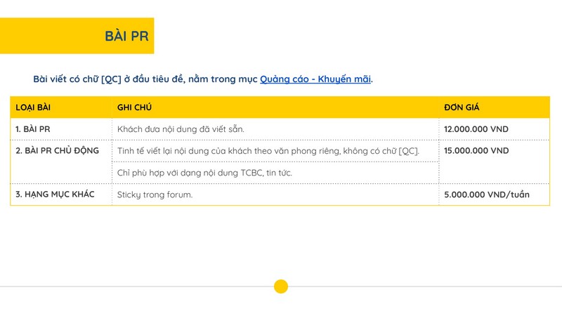 Báo giá quảng cáo trên Tinhte.vn