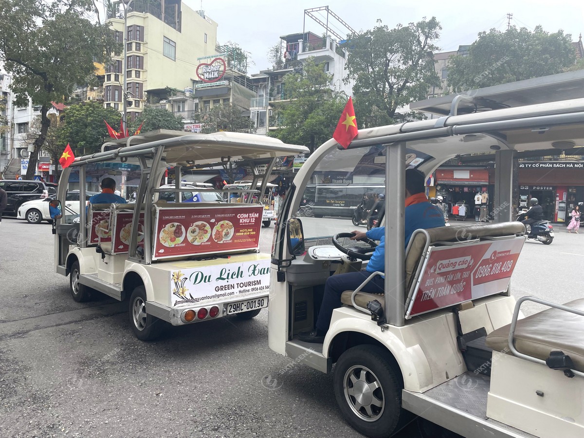 Quảng cáo trên xe ô tô điện Hà Nội về Cơm Tấm Khu 12