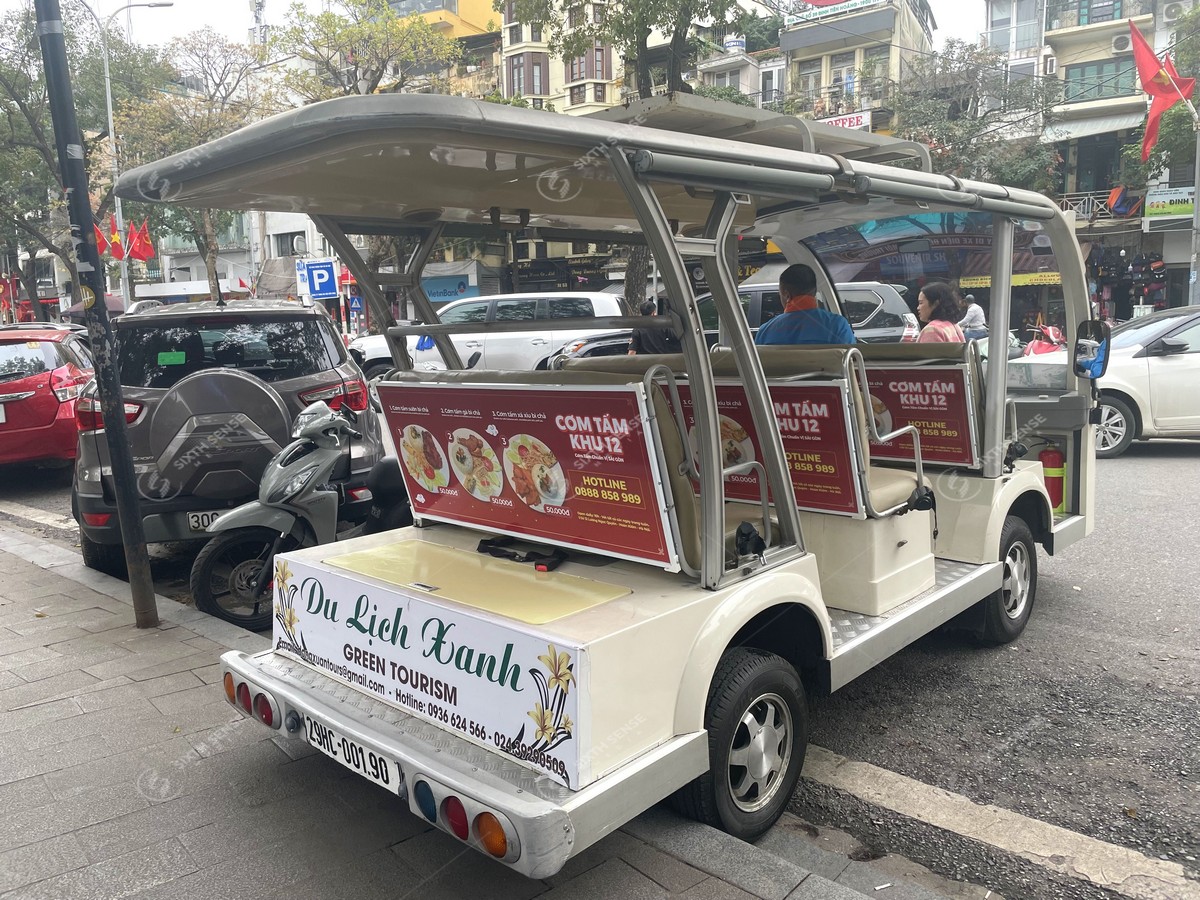Quảng cáo trên xe ô tô điện Hà Nội về Cơm Tấm Khu 12